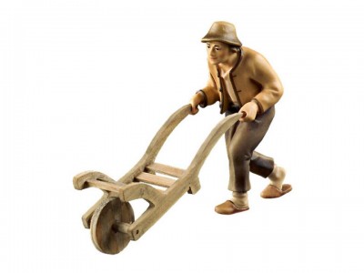 Bauer mit Sackkarre